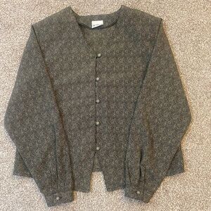 Vintage Puff Sleeve Button Down Blouse